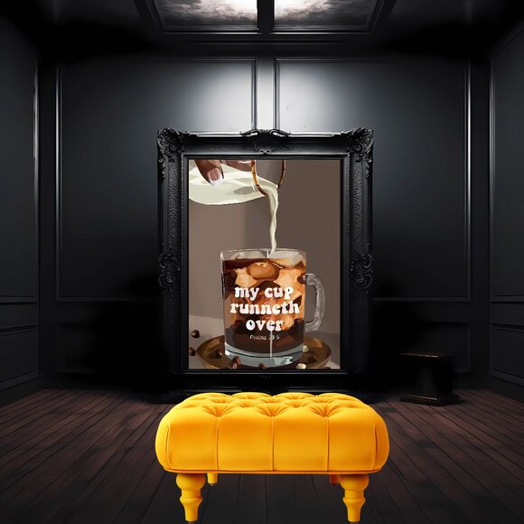 Faith Wall Art • Iced Coffee Aesthetic • Trendy Poster | "Blessed & Iced" - Picture 3 of 5